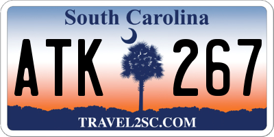 SC license plate ATK267