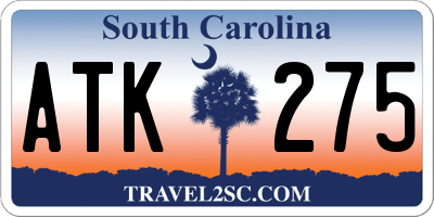 SC license plate ATK275