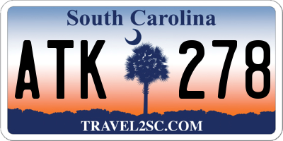 SC license plate ATK278