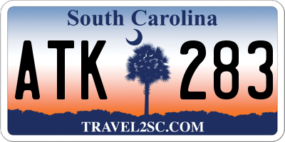 SC license plate ATK283