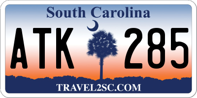 SC license plate ATK285