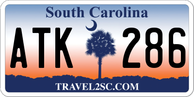 SC license plate ATK286