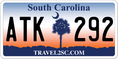 SC license plate ATK292