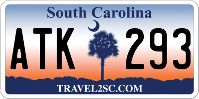 SC license plate ATK293
