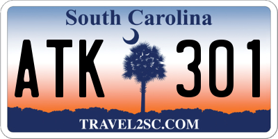 SC license plate ATK301