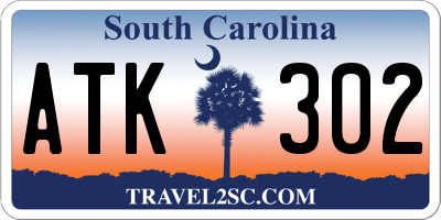 SC license plate ATK302