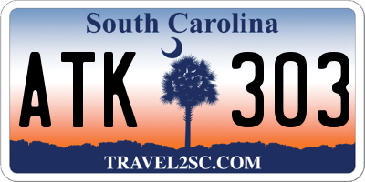 SC license plate ATK303