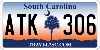 SC license plate ATK306