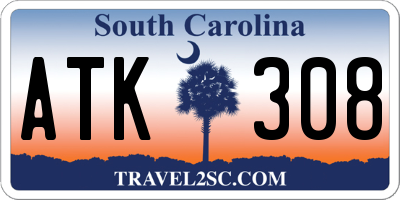 SC license plate ATK308