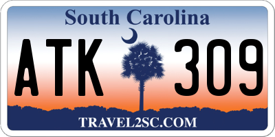 SC license plate ATK309