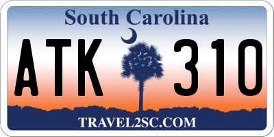SC license plate ATK310
