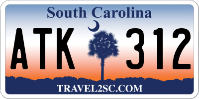 SC license plate ATK312