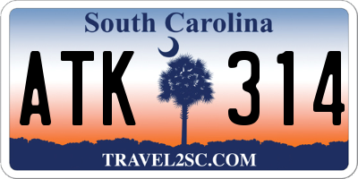 SC license plate ATK314