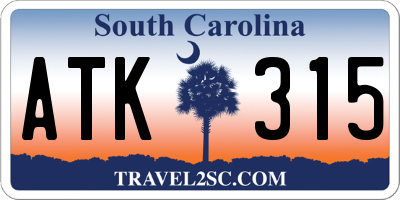 SC license plate ATK315