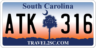 SC license plate ATK316
