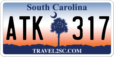 SC license plate ATK317