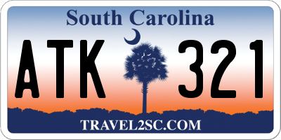 SC license plate ATK321