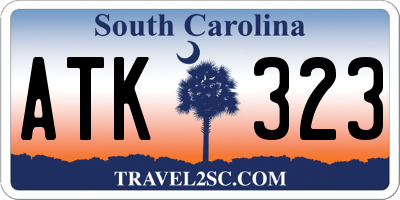 SC license plate ATK323
