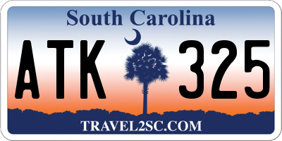 SC license plate ATK325