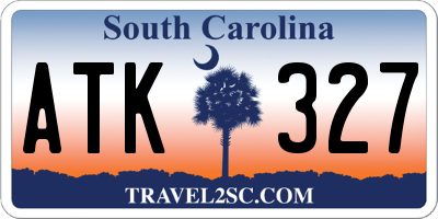 SC license plate ATK327