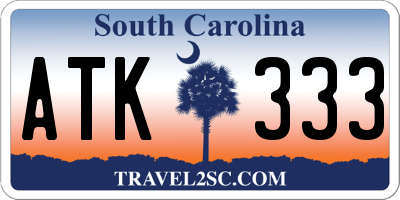 SC license plate ATK333