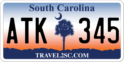 SC license plate ATK345