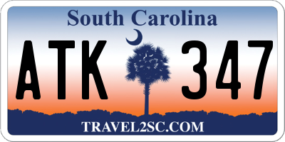 SC license plate ATK347