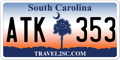 SC license plate ATK353