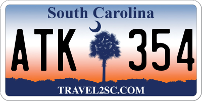 SC license plate ATK354