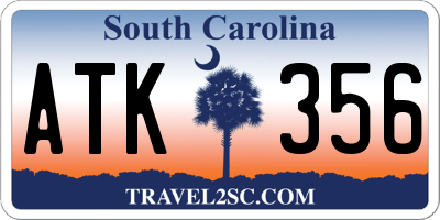 SC license plate ATK356