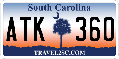 SC license plate ATK360
