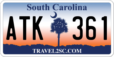 SC license plate ATK361