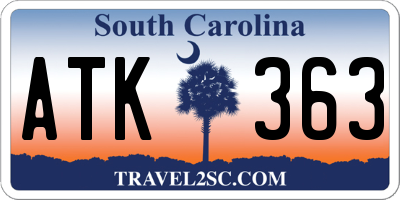 SC license plate ATK363