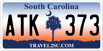 SC license plate ATK373