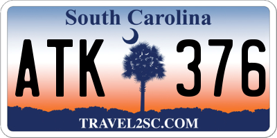 SC license plate ATK376