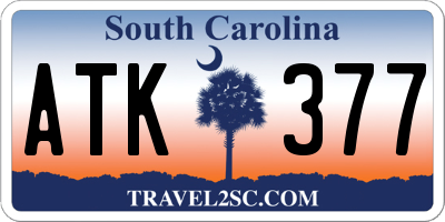 SC license plate ATK377