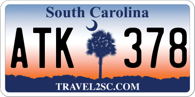 SC license plate ATK378