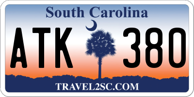 SC license plate ATK380