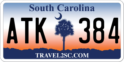 SC license plate ATK384