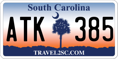 SC license plate ATK385