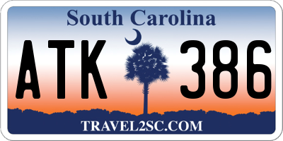 SC license plate ATK386
