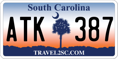 SC license plate ATK387