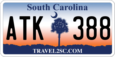 SC license plate ATK388