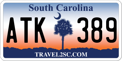 SC license plate ATK389