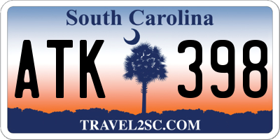 SC license plate ATK398