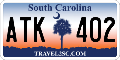 SC license plate ATK402