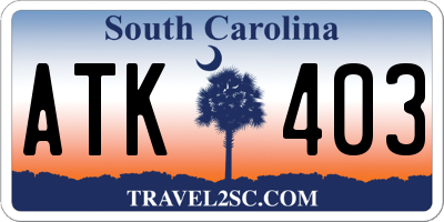 SC license plate ATK403