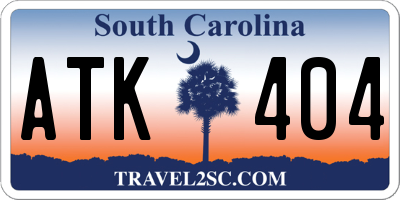 SC license plate ATK404