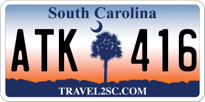 SC license plate ATK416