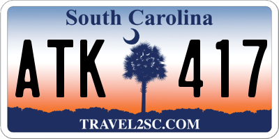 SC license plate ATK417